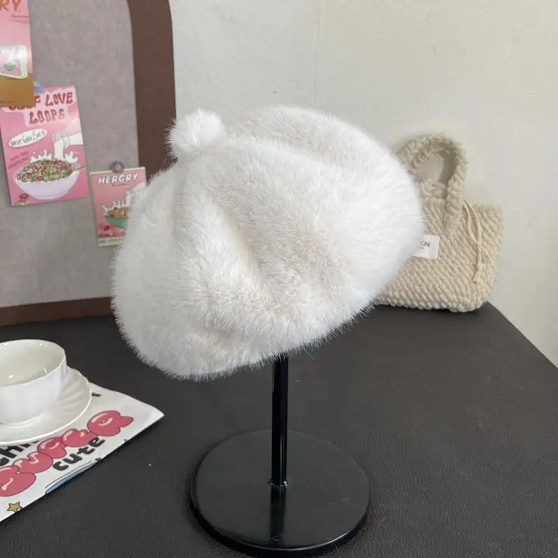 Retro Beret Hat Autumn Winter Women British Hepburn Stylish Artist Painter Hats Thick Warm Woolen Pumpkin Beanies Cap