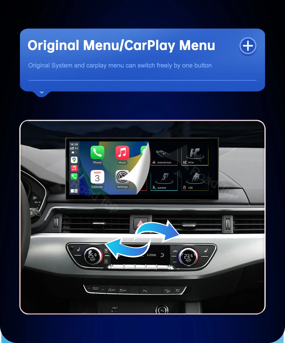 Touch-Display für Audi A4 A5 B9 2016-2019 Road Top 12,3 Zoll Multimedia-Player Android Auto Link GPS Carplay Bildschirm Car Play – Detail 6