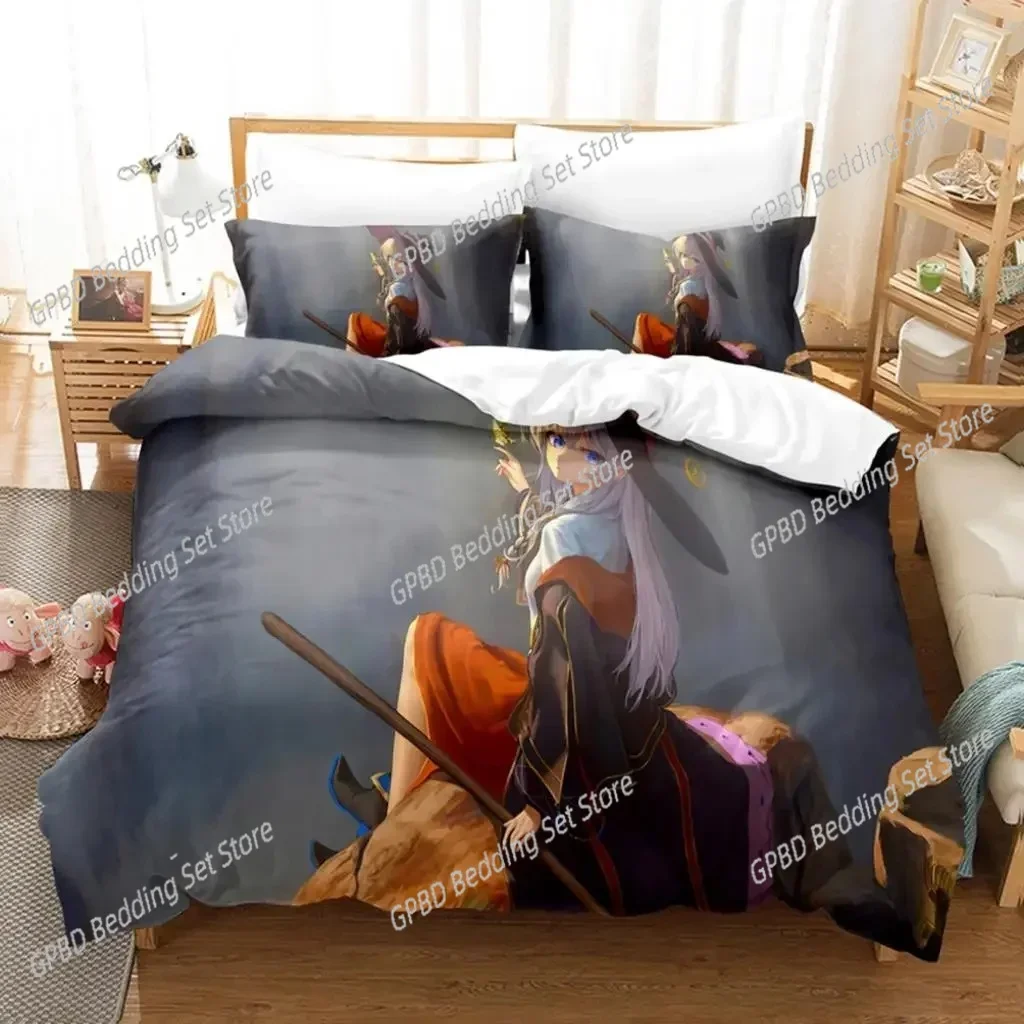 

3D Print Anime Girl The Journey Of Elaina Bedding Set Bedroom Soft Modern Bedspreads Comefortable Duvet Cover Quilt Pillowcase