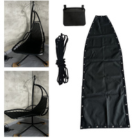 Black Replacement Seat Cloth For Textilene Hanging Swing Chair 64x197x23CM Gardens Swing Replacement Waterproof Dustproofs