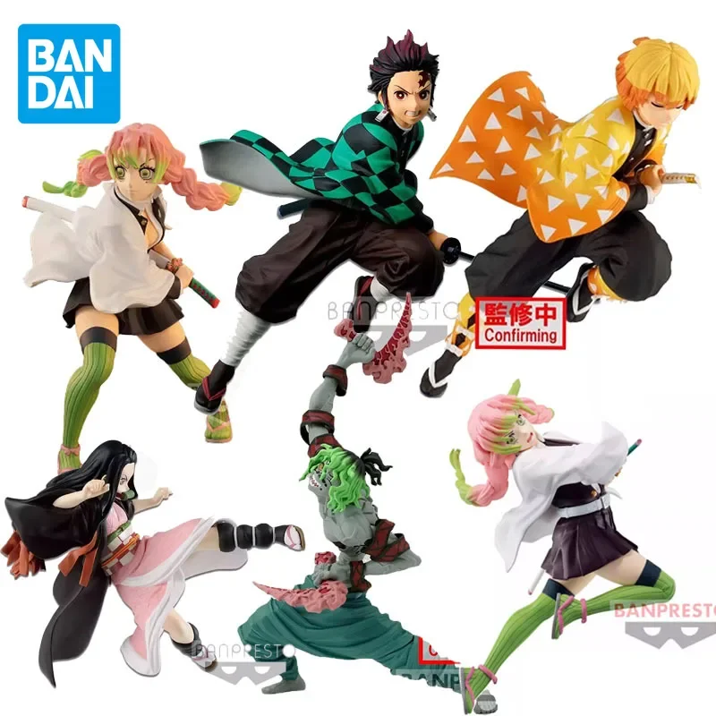 BANDAI Original Demon Slayer VIBRATION STARS Anime Figure Tanjirou Nezuko Mitsuri Zenitsu Action Figure Toys For Kids Xmas Gift