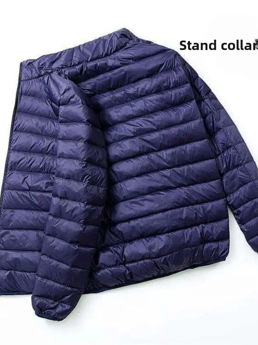 

Portable down Cotton Jaet Autumn Winter Ultra Lightweight Men's ort Collar Hooded Youth Lightweight Thin Large Size Coat ...
