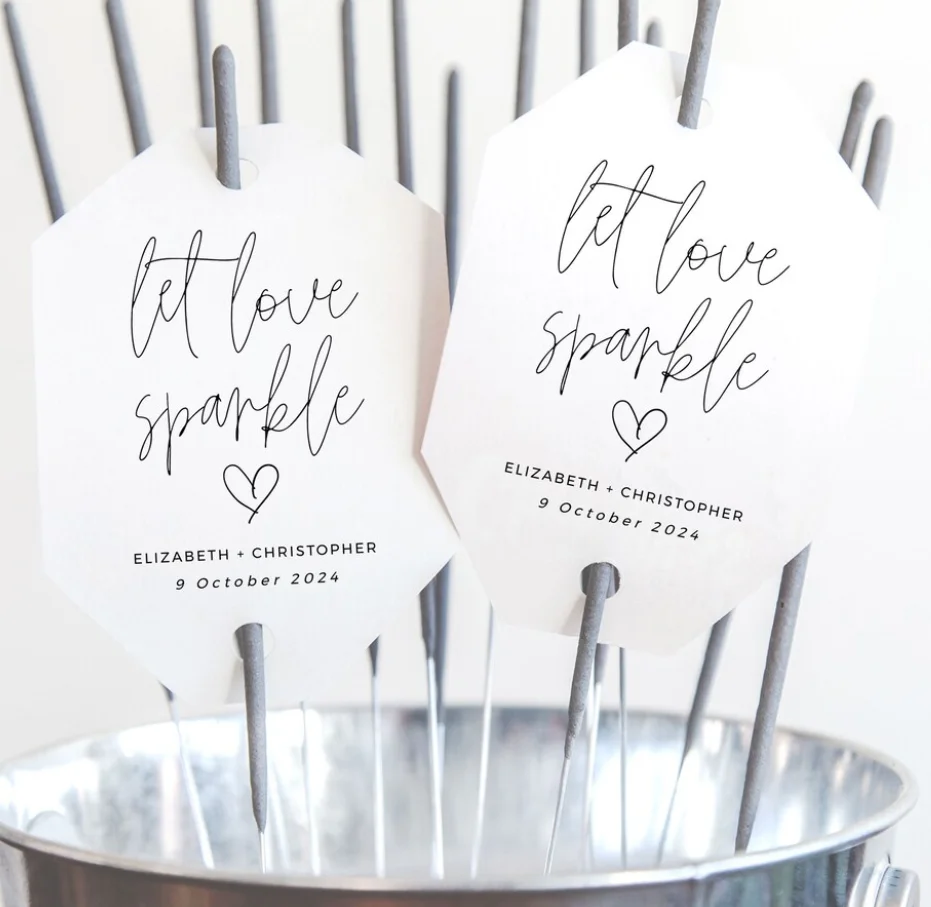 50pcs Wedding Sparkler Tag, Let Love Sparkle Tags, Printable Wedding Decor, Wedding Favour Tags, Recessional, Exit Toss Ideas, B