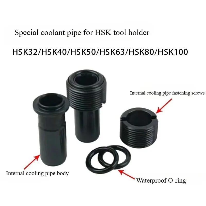 10Pcs HSK32 HSK40 HSK50 HSK63 HSK80 HSK100 Coolant Tube with O-ring Nut Tube for HSK63 Tool Holder