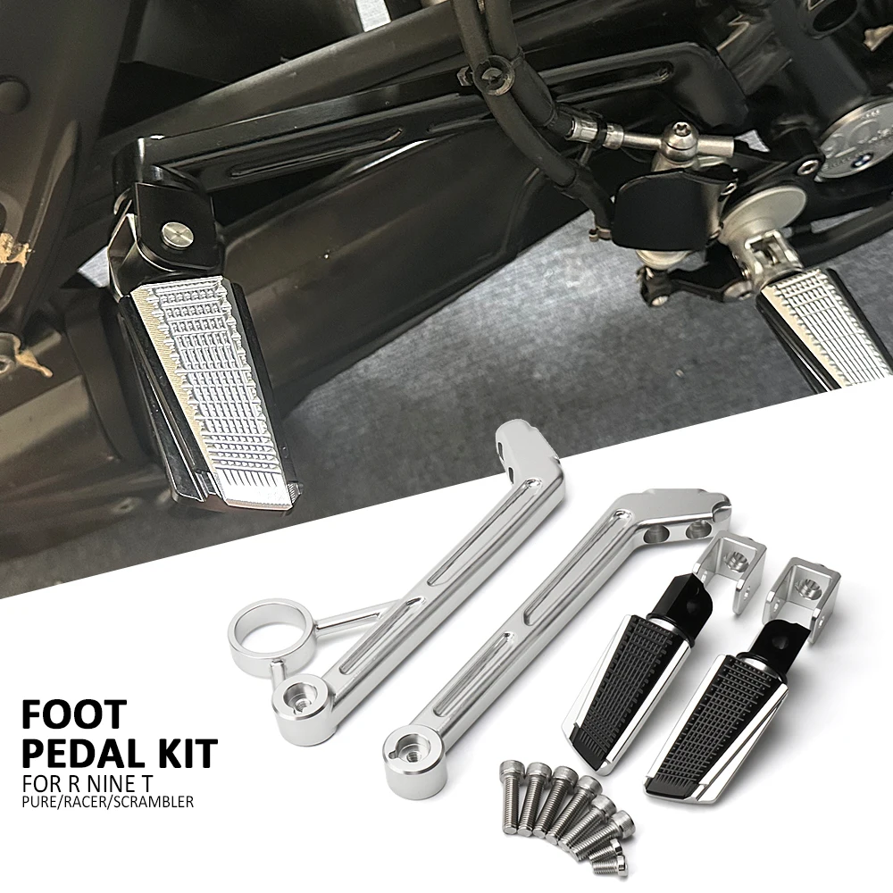 Motorcycle Foot Pegs Aluminium Rear Footrests Foot Pedals Bracket Support Passenger Footpegs Kit For BMW R9T RNINET RnineT