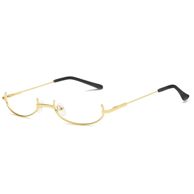 Vintage-Metall-Halbrahmenbrille ohne Gläser mit Kette, schick, für Cosplay-Partys, als Dekoration für Mädchen. – Detail 6