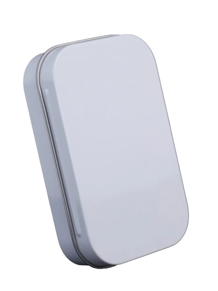 Metal Rectangular Mini Empty Tin Box Tinplate Bin Jar Flip Hinged Container Mint Gum Storage Box Household Accessories