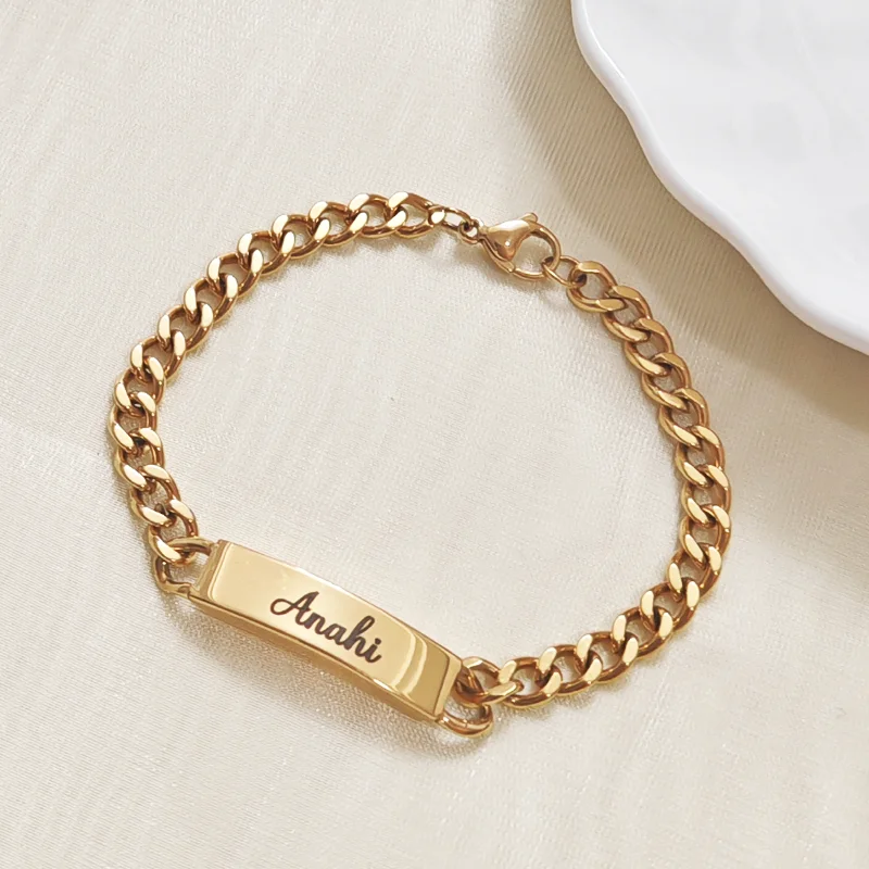

Customized Bracelet Large Chain Gold Name Customized Men's and Women's Jewelry Gifts Valentine's Day Gifts