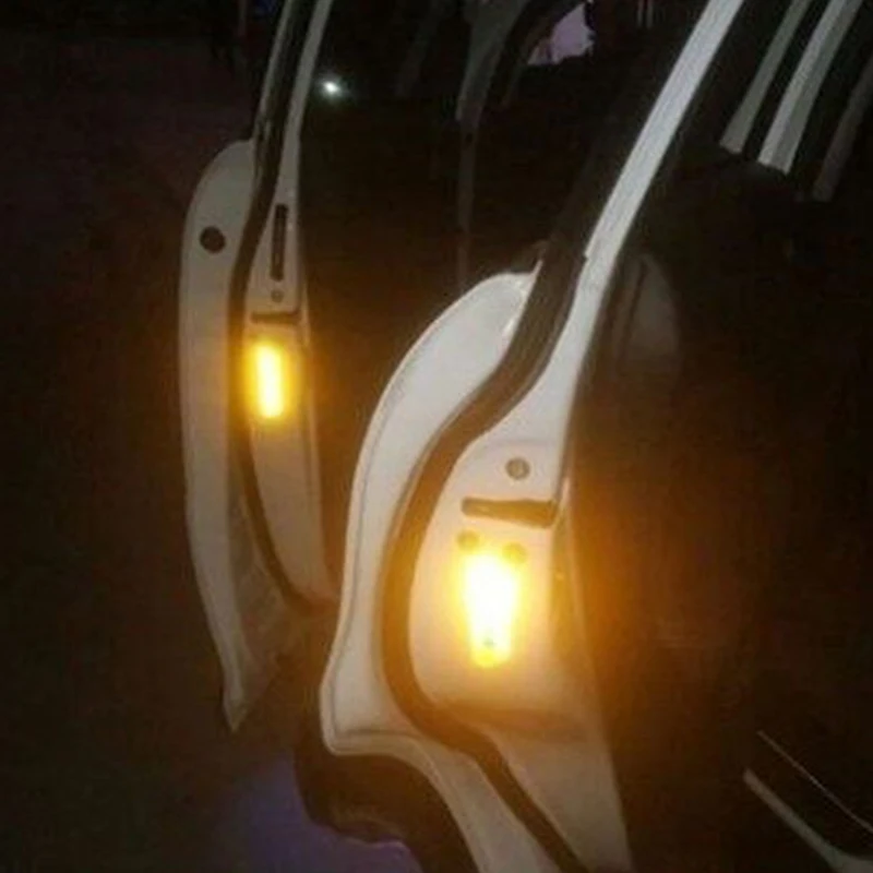 4/8Pcs Car Reflective Strips Sticker OPEN Safety Anti-collision Tape Decal Stickers Universal Night Warning Mark Car Accessories