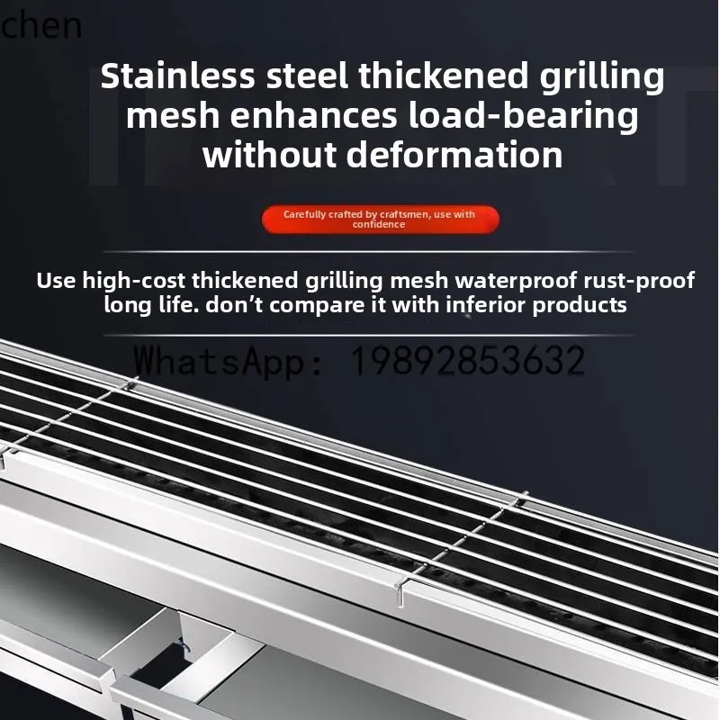 AB LX insulated barbecue stove commercial barbecue truck charcoal clad steel grill custom carbon stove skewers barbecue stove