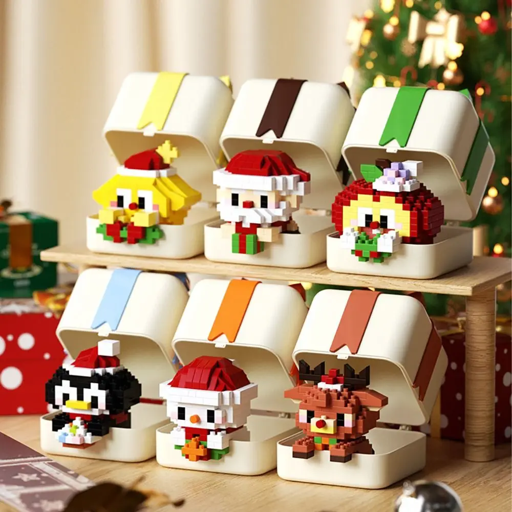 Blocs de construction joyeux noël exquis, cadeau éducatif pour enfants, Mini ornement, Mini assemblage de dessin animé