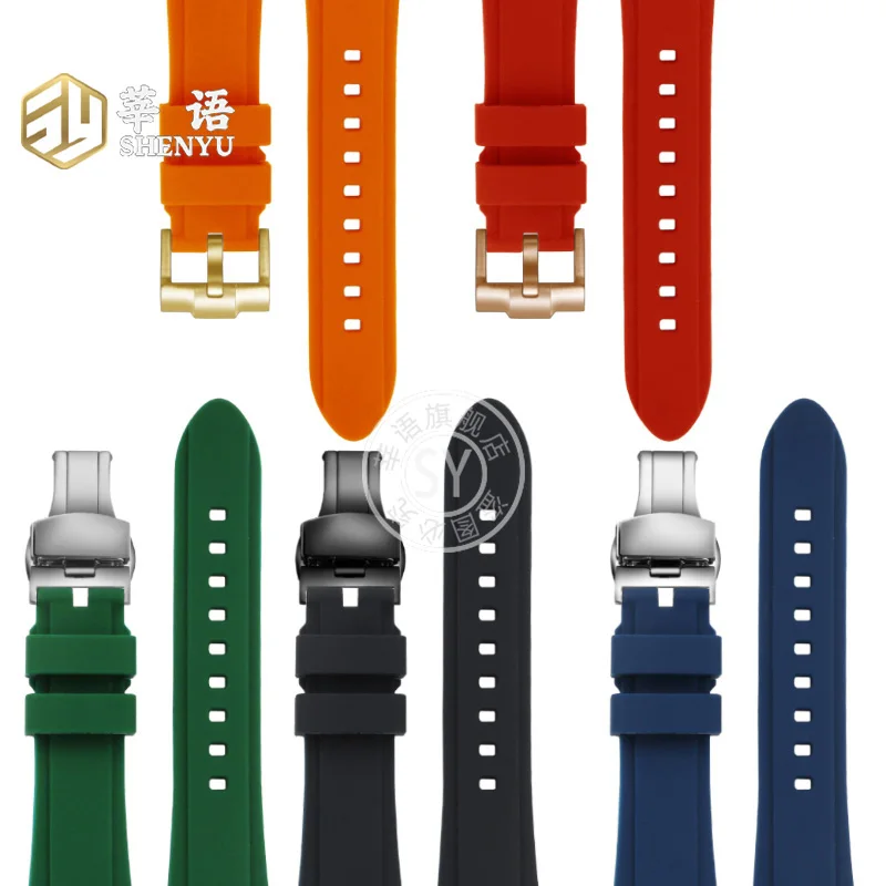 Shenyu Silicone strap with steel For Maurice Lacroix AIKON series AI6008 6007 1018 1108 6038 6058 Modified watchband accessories