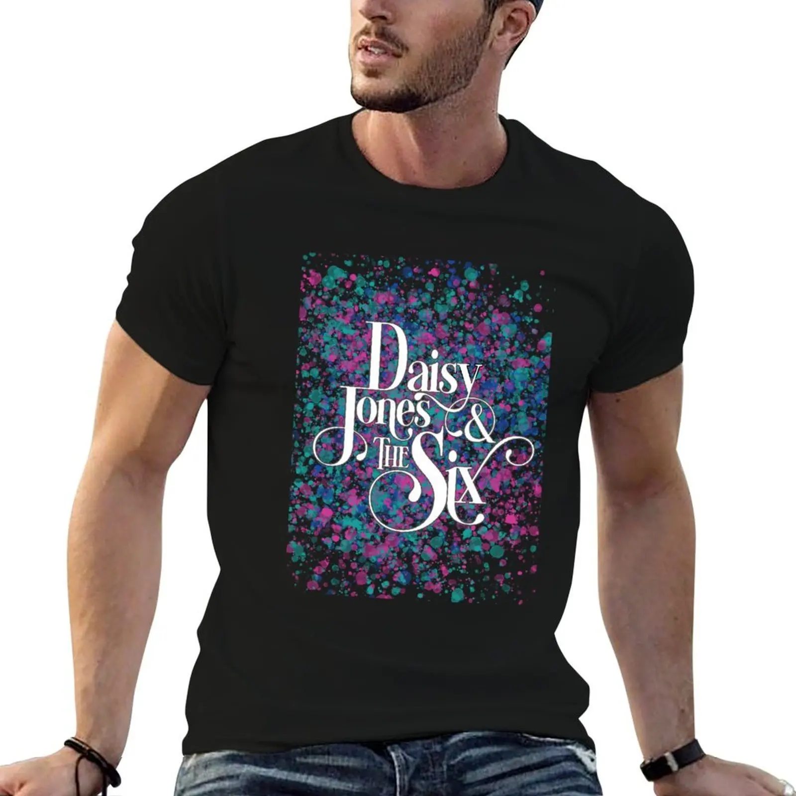

Daisy Jones and The Six Black Retro Band Logo Shirt, The Aurora World Tour Unisex T-Shirt t shirt man plain T-Shirt