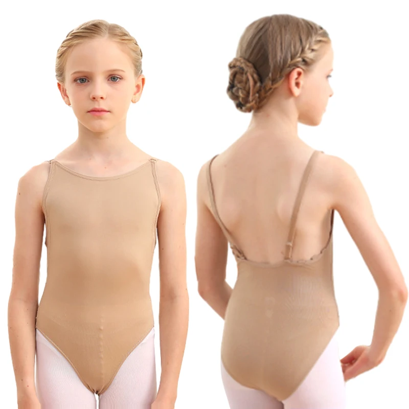 Children Ballet Costume Leotards Girls Dance Underwear Camisole Gymnastics Leotard Kids Sleeveless Nude Color Slimming Bodysuit