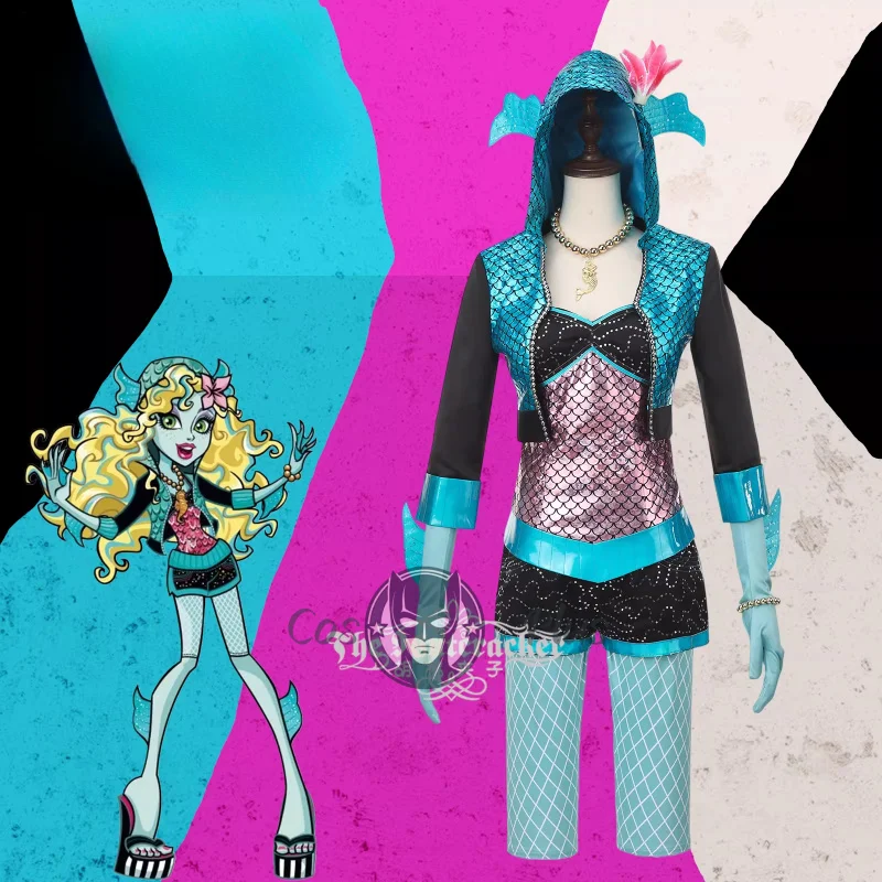 

Anime Rochelle Goyle Lagoona Blue High Cosplay Costume Women mermaid jumpsuit Uniform Halloween Carnival Party Women Clothes New