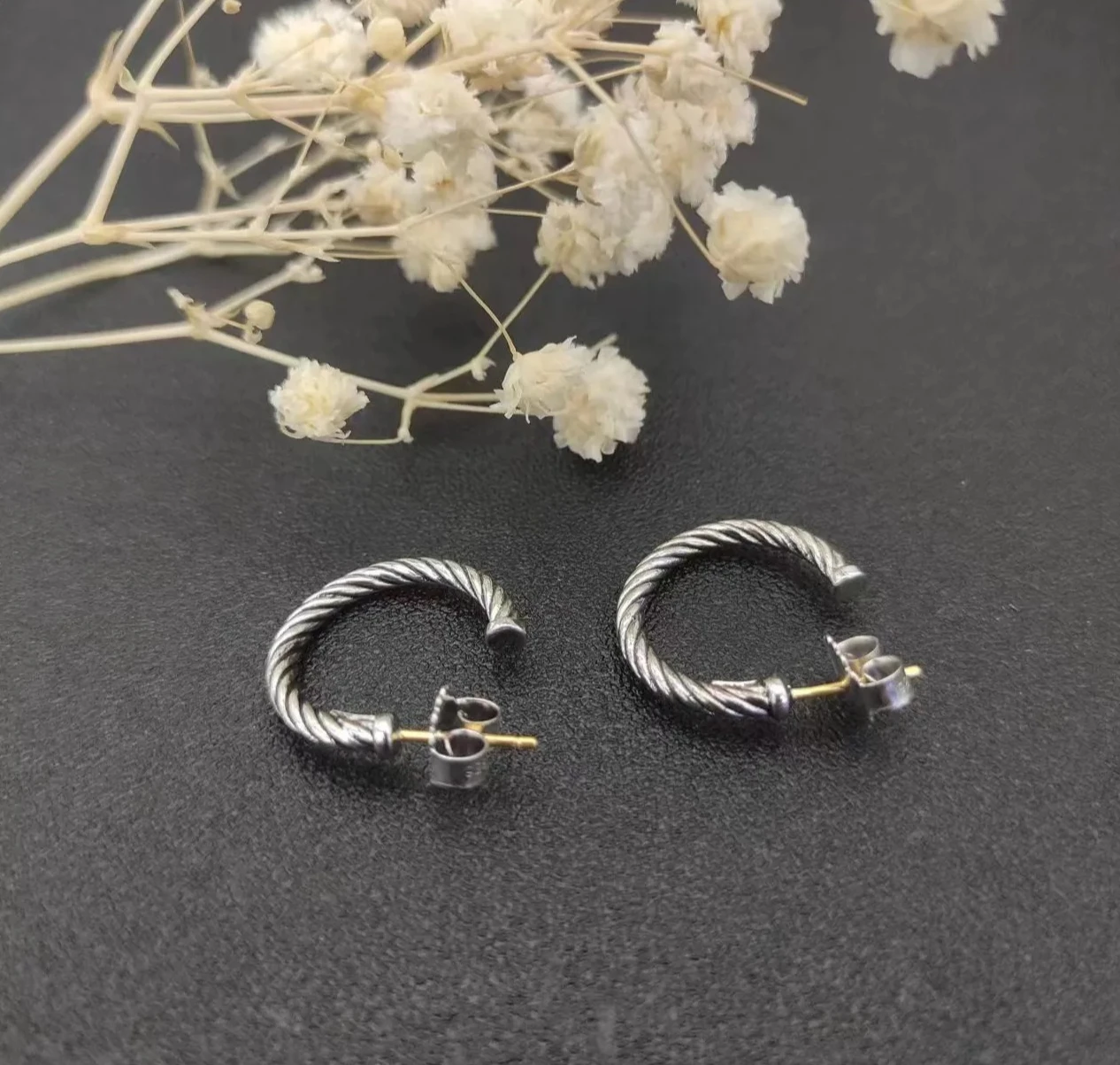 

button thread small earrings fashionable temperament simple and atmospheric trendy jewelry gift