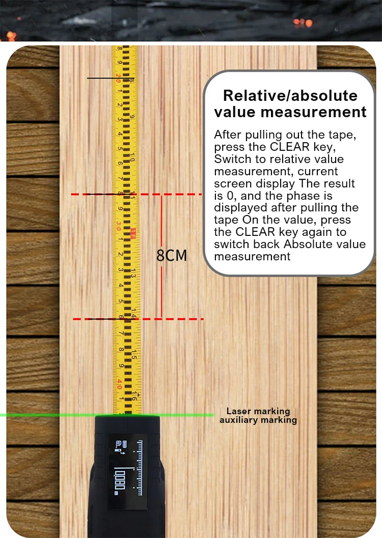 다기능 디지털 레이저 거리 측정기, 레이저 줄자, 지능형 전자 측정 눈금자 충전, 3 in 1