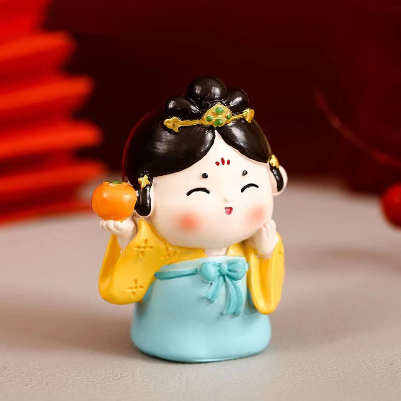 Creative Cartoon Tang Dynasty Ladies Doll Resin Crafts Car Interior DIY Cake Baking Accessories Decoration Gifts