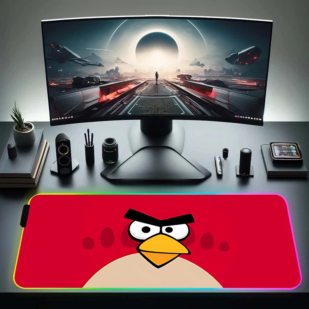 

Fashion A-Angries B-Birds RGB Pc Gamer Keyboard Mouse Pad Mousepad LED Glowing Mouse Mats Rubber Gaming Computer Mausepad Funda