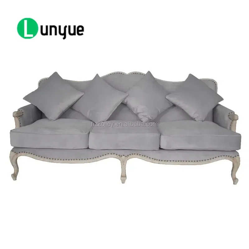 Traditional Three Seater Wooden Sofa For Wedding Party Event Shopping Mall Apartment Classic Furniture