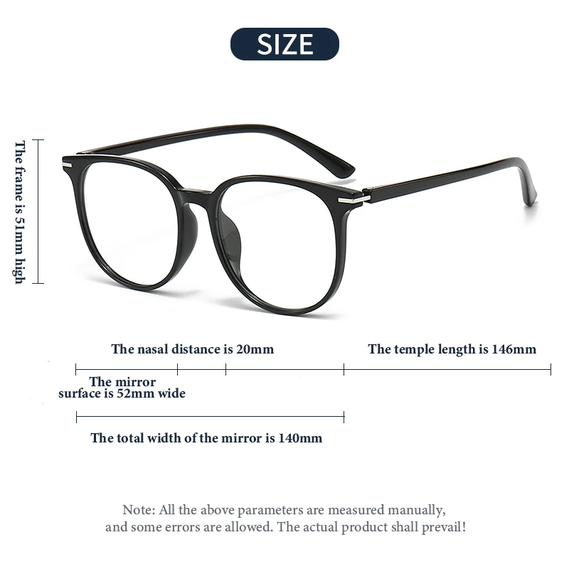 نظارات كروس دائرية متعددة الاستخدامات للنساء بإطار كبير وصفة طبية مضادة للضوء الأزرق فوتوكروميك تقدمية متعددة البؤر #5