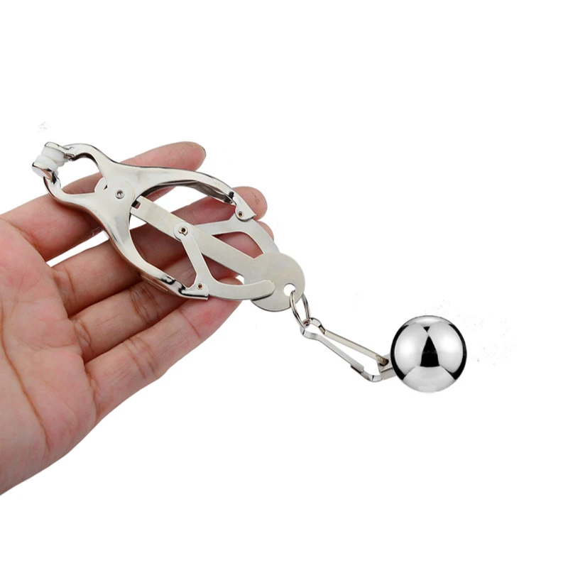 1 Pair Metal Nipples Clamps Ball Nipple Stimulation Bondage Breast Button Toy Weight Nipple Clip Sex Toys For Couples Women BDSM