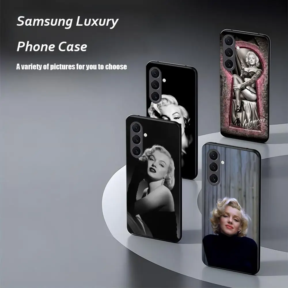 Fashion M-Marilyn M-Mon-roE Phone Case For Samsung Galaxy S25 S24 S23 S22 S21 S20 Plus Ultra Note20 Soft Black