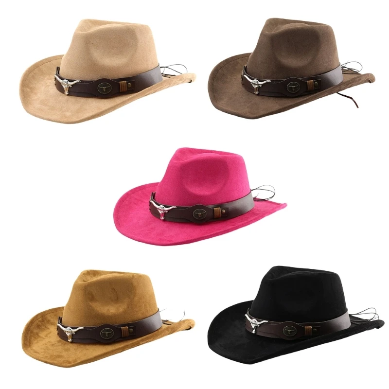 

Party Hat Western Wide Brimmed Hat for Women Men Casual Wear Western Fedoras Men Women Unisex Wear