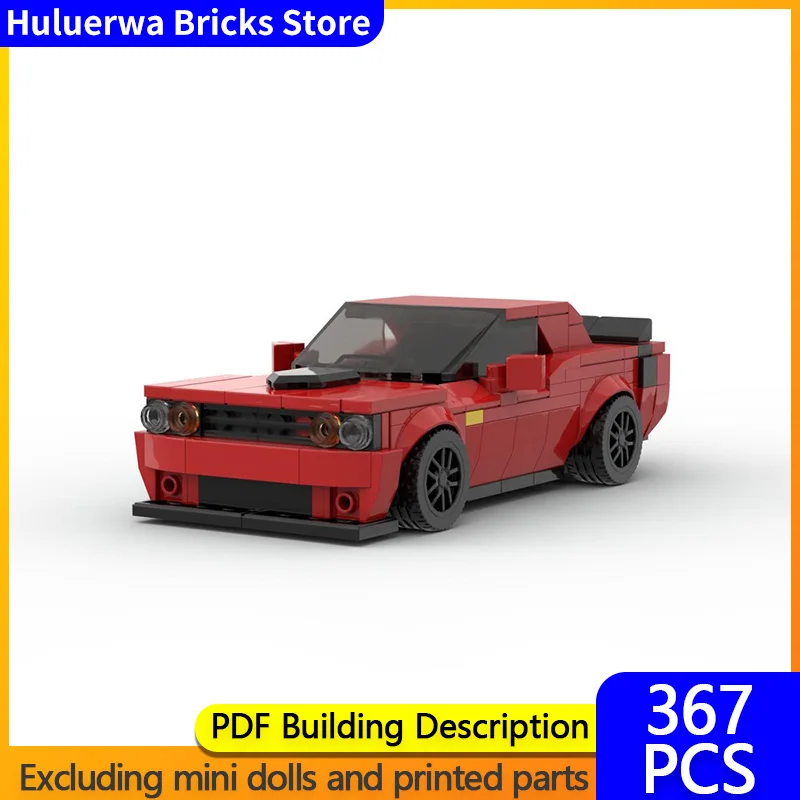 

Модель городской автомобиль MOC, строительные кирпичи R/T Scat Pack, шейкер, мышечный автомобиль, модульная технология, детские праздничные подарки, сборные игрушки, костюм