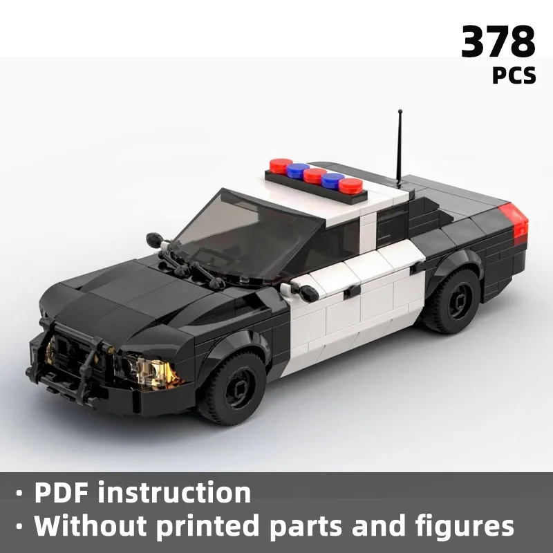 

Suitable for urban street scenes: Modern urban police patrol car building blocks, small and easy to assemble