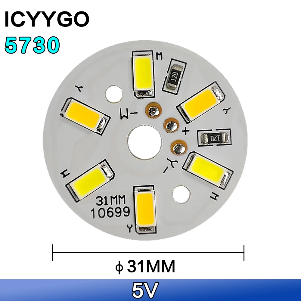 ICYYGO 10 sztuk 3W niskie napięcie DC5V 12V tablica świetlna LED dwukolorowe źródło światła 32MM 2835 5730 koraliki do lampy