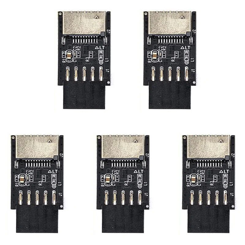 

ABT-5X Motherboard USB2.0 9Pin To TYPE-C A-KEY Front Connector Converter USB3.2 TYPE-E Interface Adapter Extender Card