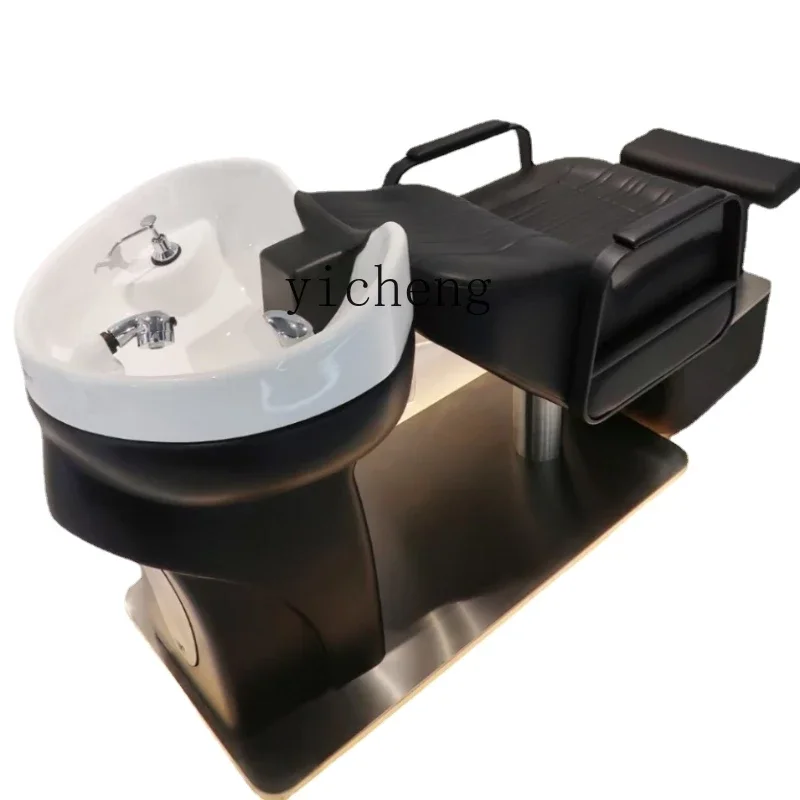 YY Ceramic Basin Shampoo Chair for Hair Salon Half Lying Hair Salon Salon Bed Hair Salon Flushing Bed