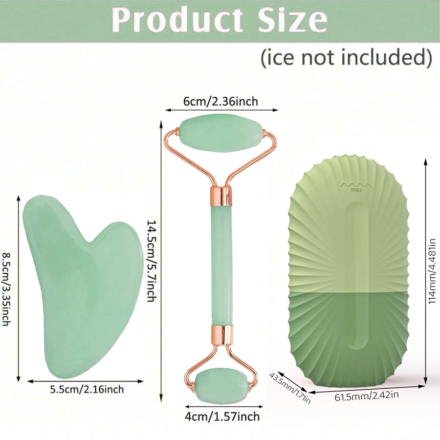 1/2/3 Uds rodillo de hielo para el cuidado de la piel Facial juego de rodillos de hielo, rodillo Facial GuaSha FaceTool Set, rodillo de masaje Facial contorno de elevación
