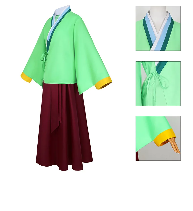 Anime The Amazing Diaries Cosplay Costume para Mulheres, Maomao, Peruca Verde, Sapatos, Antiguidade, Halloween, Carnaval, Festa