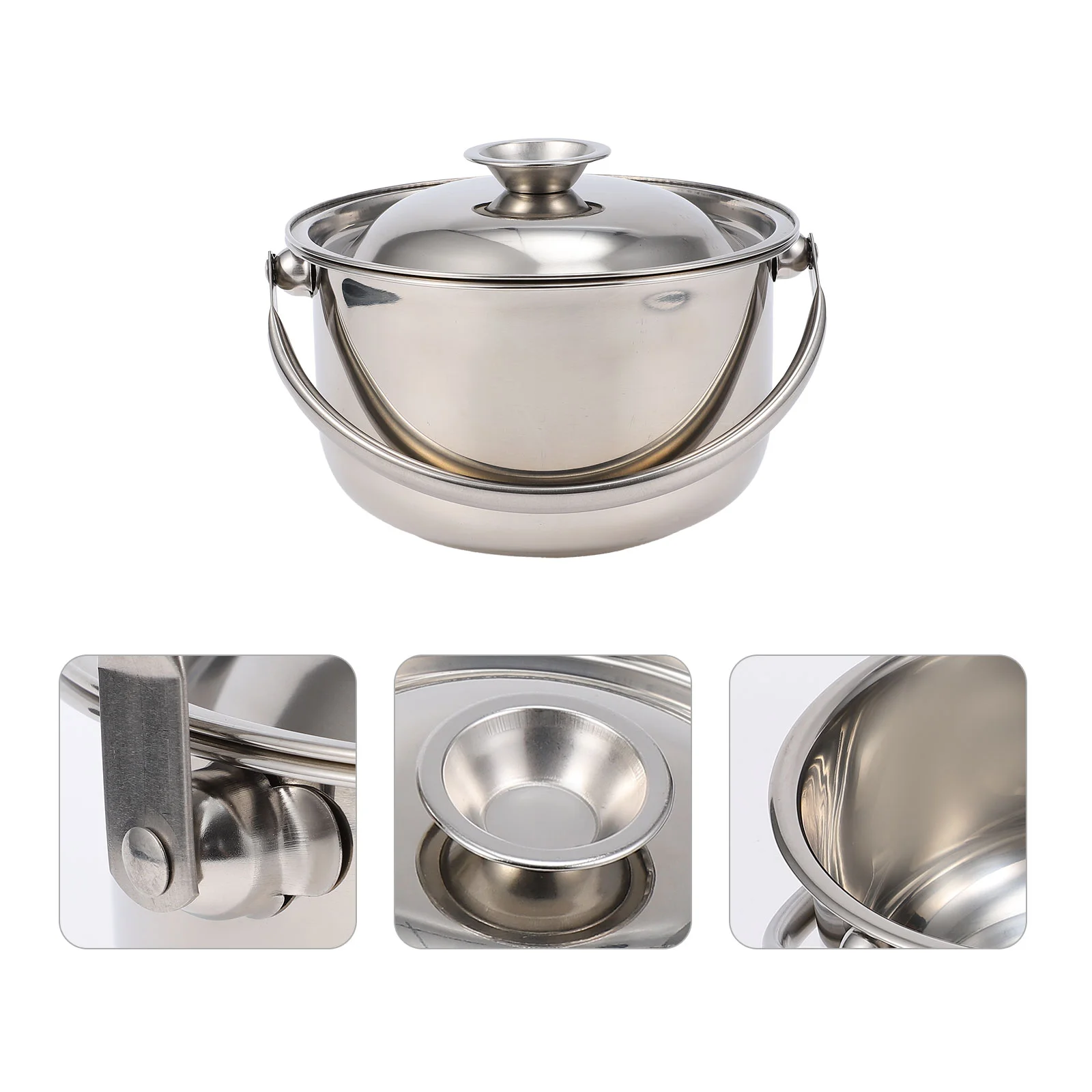 

Stainless Steel Cooking Bowl Pot Noodle Soup Utensil Non stick Heat Preservation High Temperature Kitchen for Gas