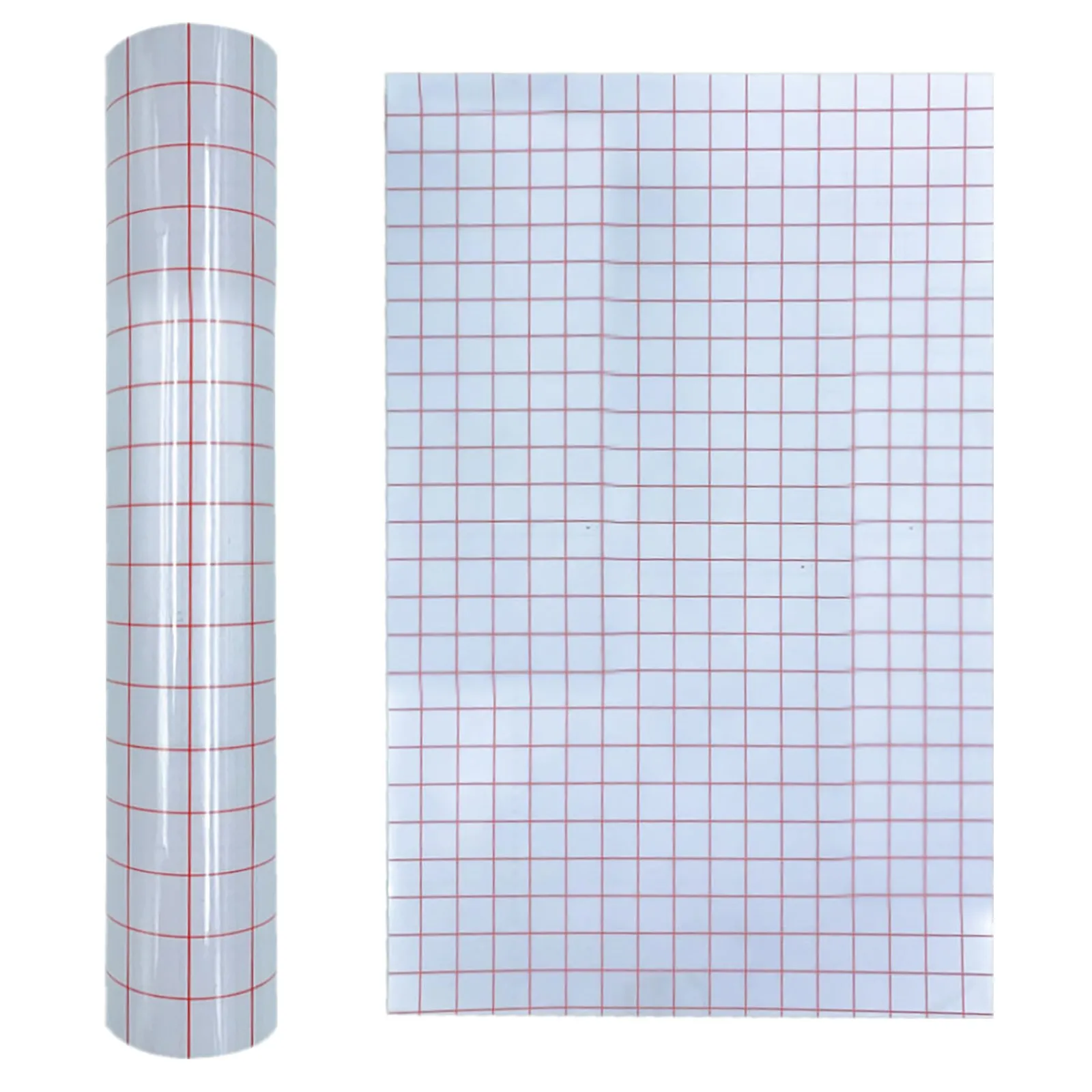 Self-Adhesive Transparent Pvc Vinyl Vinyl Positioning Transfer Film Blue Lattice Craft Decals Easy To Clear Heat Transfer Paper