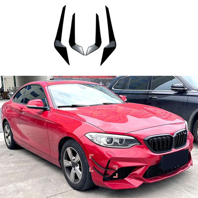 

Wind Knife Splitter Spoiler Canard Trim Front Bumper Accessories For BMW M2 F87 2016-2021 Car Black