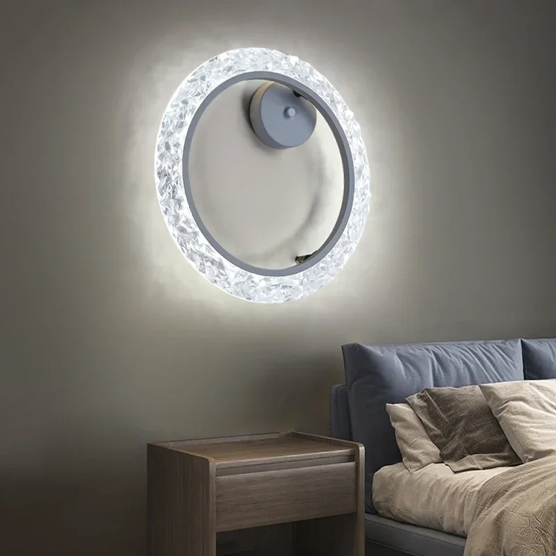 Simple Circle Background Decoration Lamps New Modern Led Wall Lights Living Room Bedroom Bedside Aisle Corridor Indoor Lighting