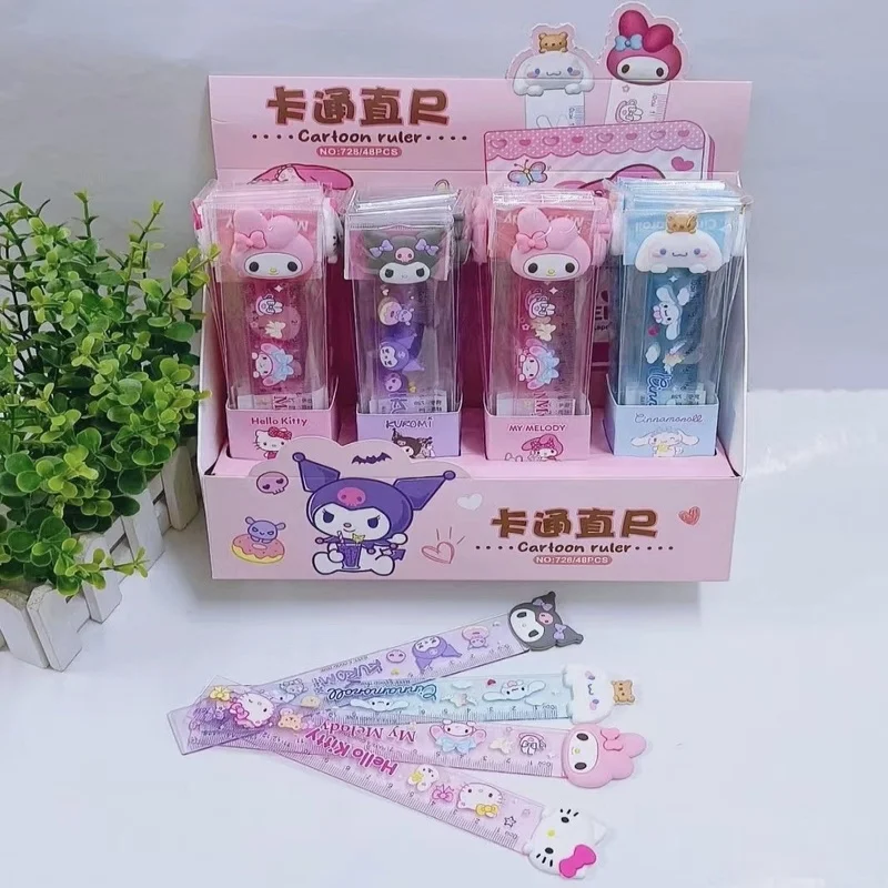 Sanrio Hellokitty Kuromi Cinnamoroll-melodía de dibujos animados para estudiantes, herramientas de aprendizaje de Anime, 12/24 piezas, venta al por mayor