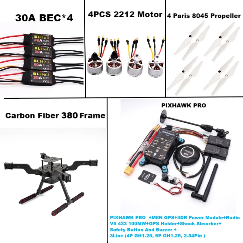 RctoSky PIXHAWK PRO M8N Open source new smart drone FLY 380 MMpix quadrotor upturned rack