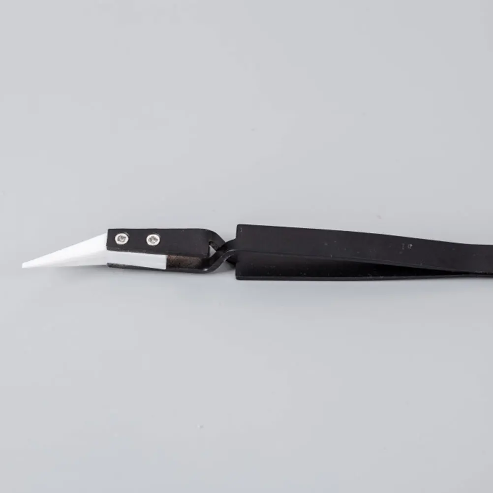 

3 Pcs Precision Ceramic Tip Tweezers Heat Resistant Non Conductive Anti Static Insulation Tools Straight Curved Heads