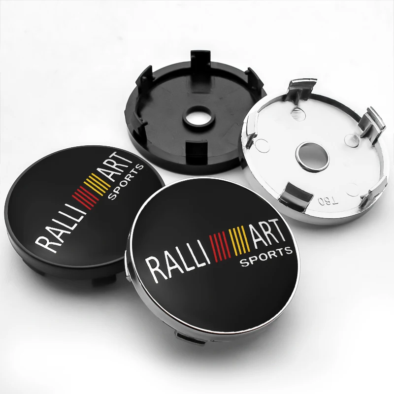 4pcs 56mm+60mm Car Hub Center Wheel Caps Emblem Badge Decals Styling Sticker For Mitsubishi RalliArt Lancer Ralli Art Accessorie