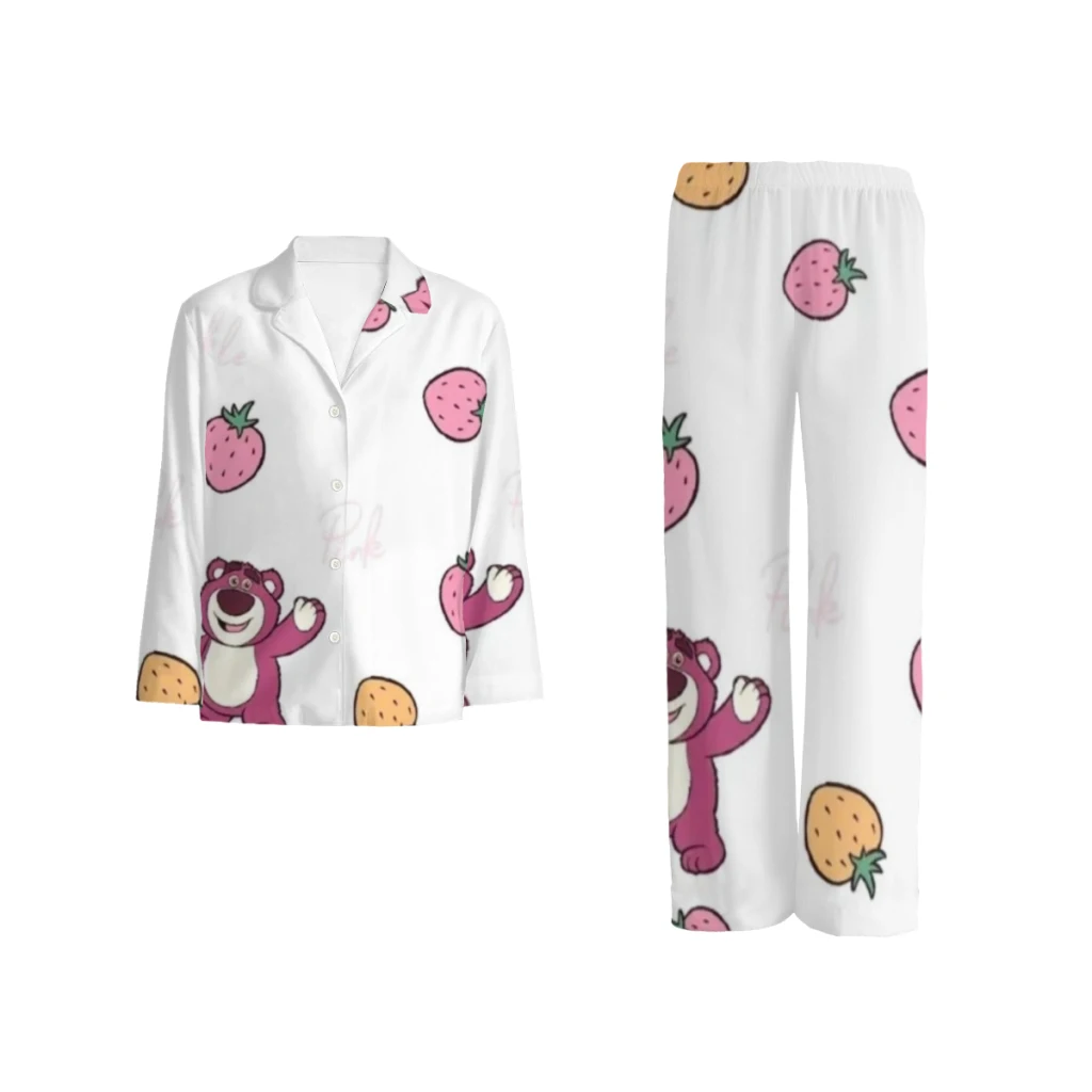 

Disney strawberry bear print pajama set, premium boutique pajamas, suitable for both men and women