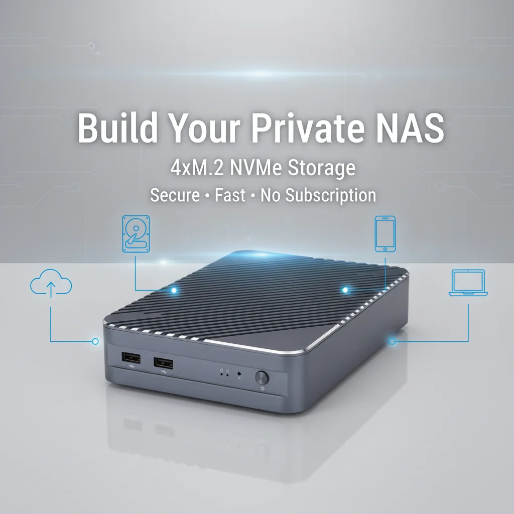 Servidor de Almacenamiento NAS Qotom, Procesador Intel Core I7 1165G7 de 11.ª Generación, Mini PC NAS Portátil de Alto Rendimiento