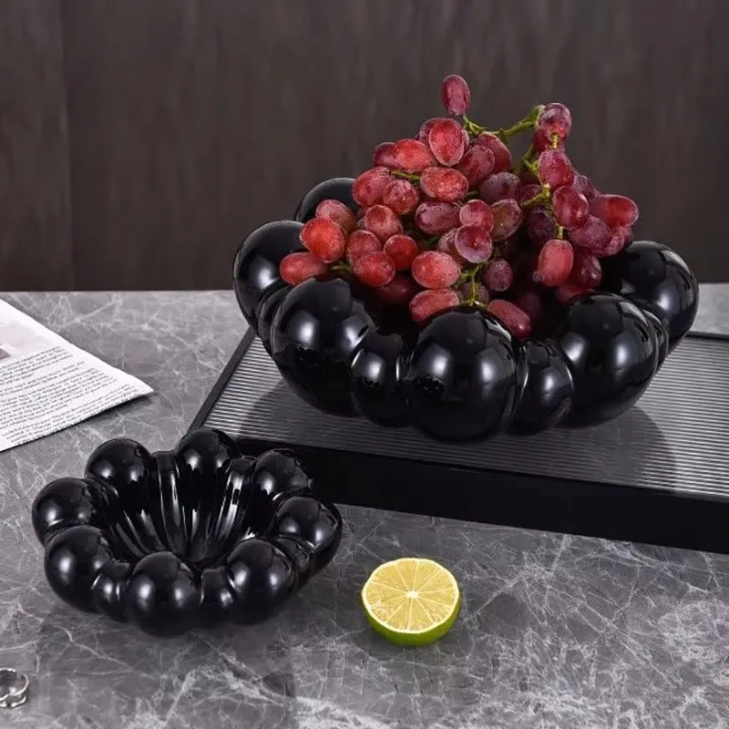 Ceramic Fruit Bowl Abstract Art Candy Snacks Nuts Storage Box Bedroom Jewelry Cosmetics Storage Tray Beautiful Interior Ornament