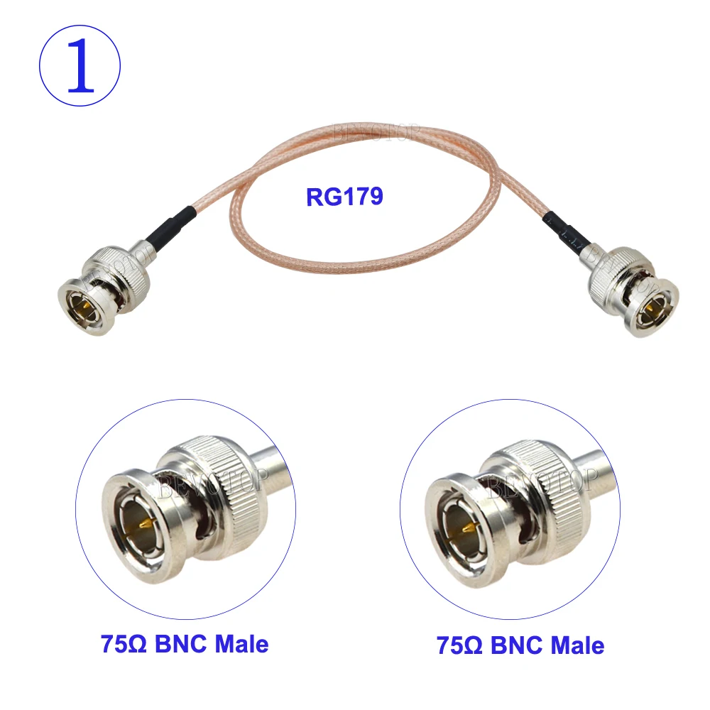 RG-179 BNC Male Straight/Right angle to BNC Male/Female 75 Ohm RG179 Pigtail Cable for HD-SDI 3G-SDI Vedio CCTV Camera Camcorder