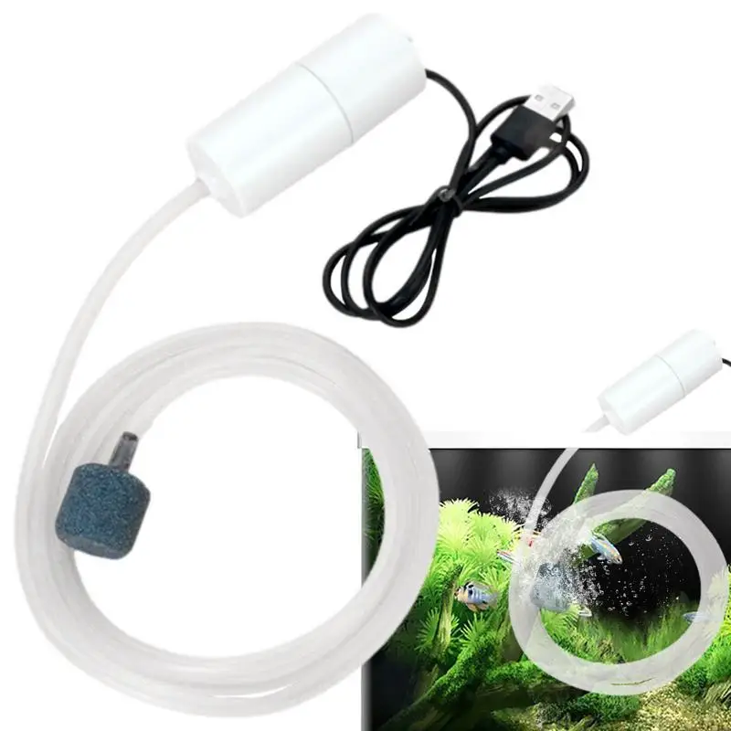 Tiny Water Pump Mute Aquarium Pump With Uniform Air Bubble 5V Fish Pump Charging Fishing Oxygenator USB Meet Oxygen Demand For