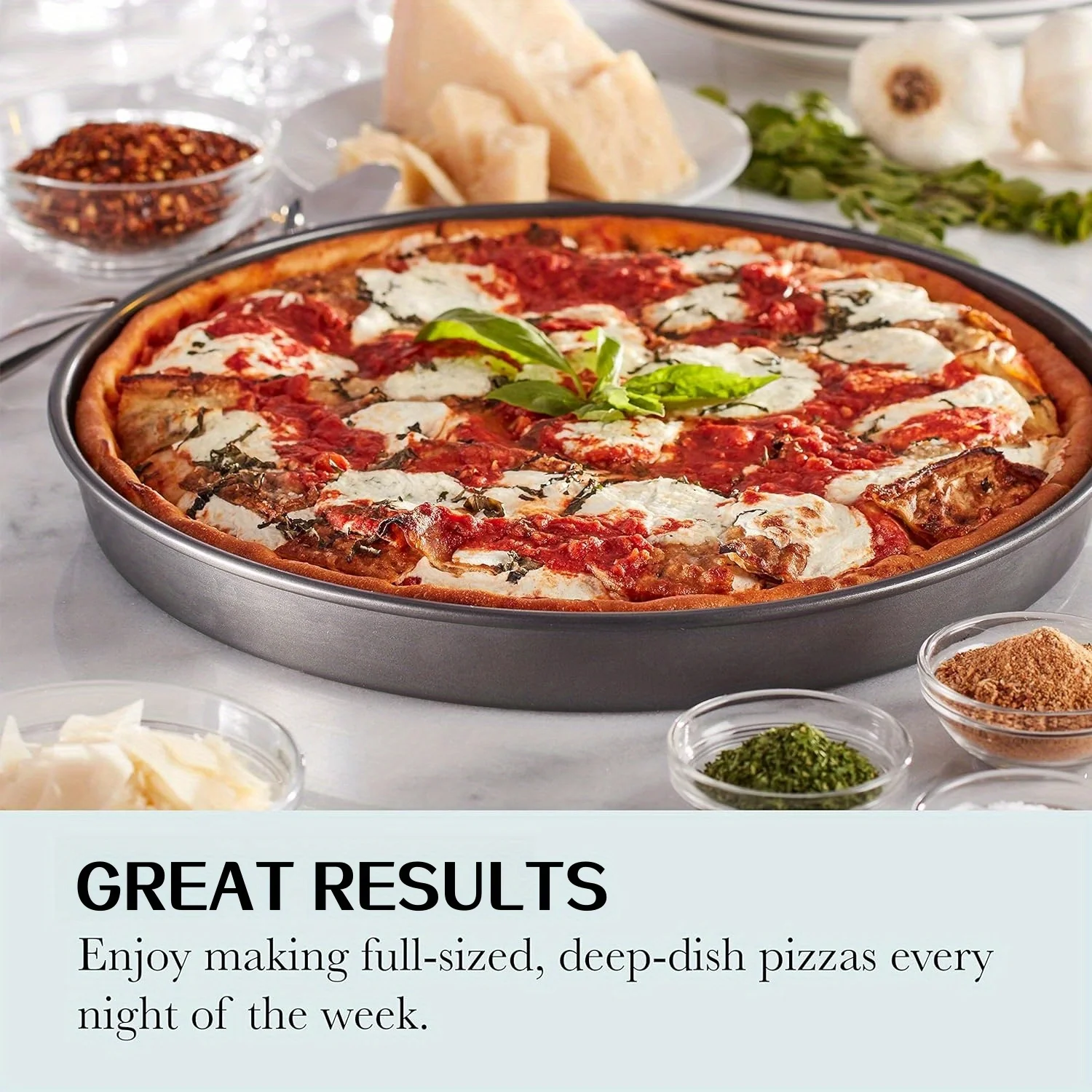 صواني هش البيتزا المصنوعة من الفولاذ الكربوني غير اللاصق، قالب صينية خبز البيتزا مع ثقوب، طبق عميق مستدير #5