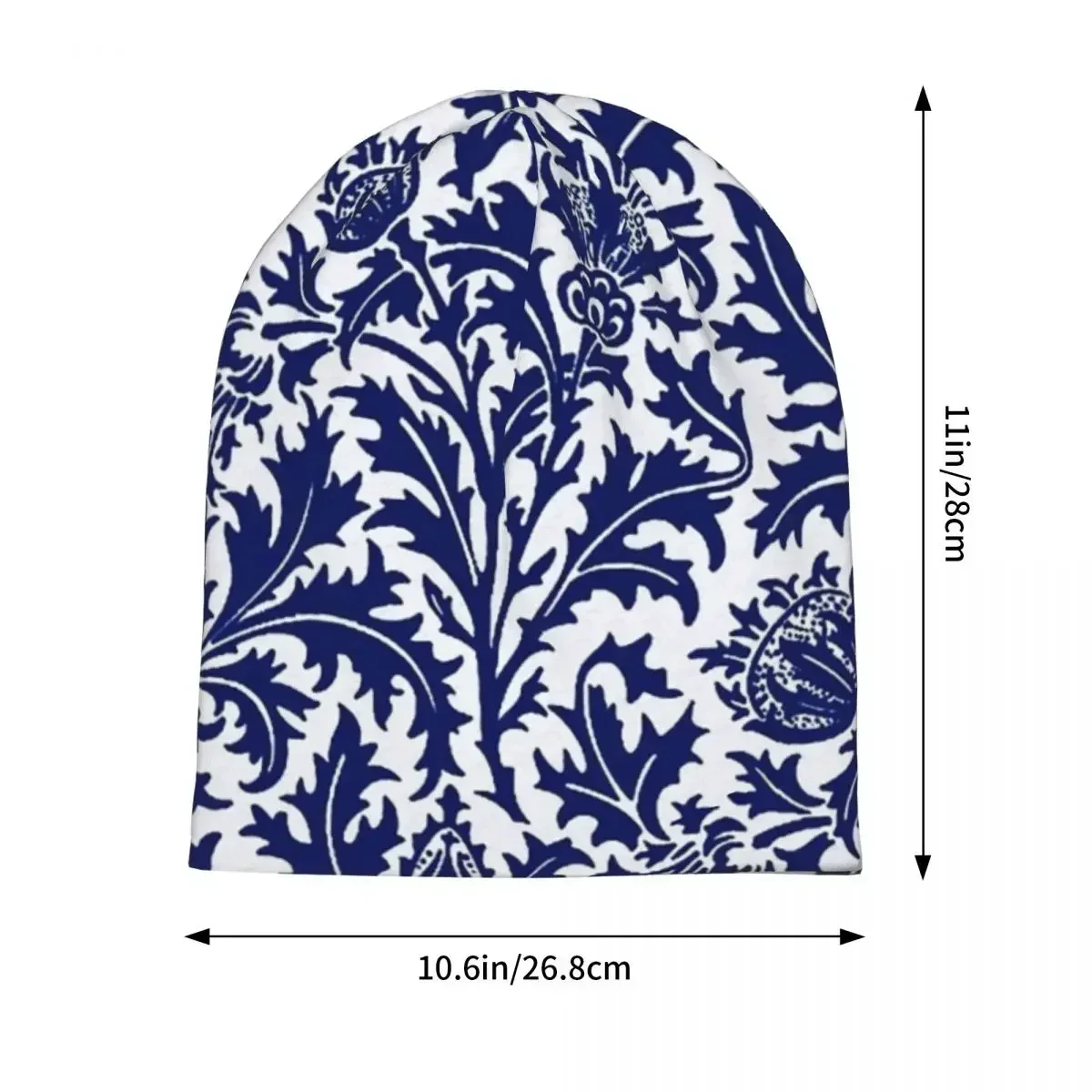 William Morris Thistle Damask Skullies Beanies Hats Warm Autumn Winter Outdoor Cap Knitted Bonnet Caps for Men Women Adult